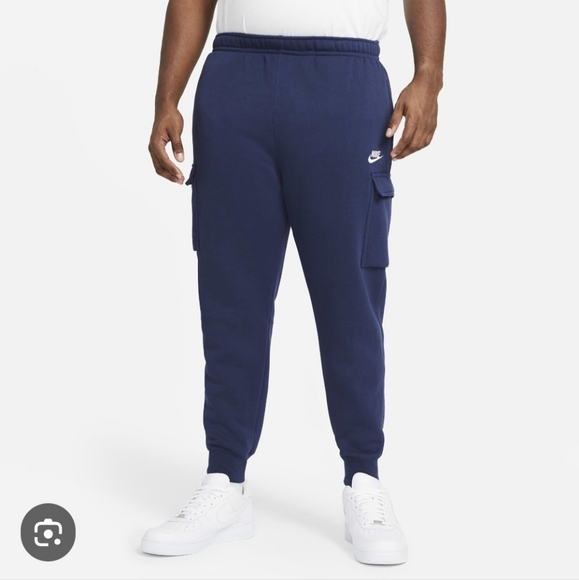 Nike Men's Blue Fleece Cargo Joggers NWT Size XXL - Picture 1 of 14